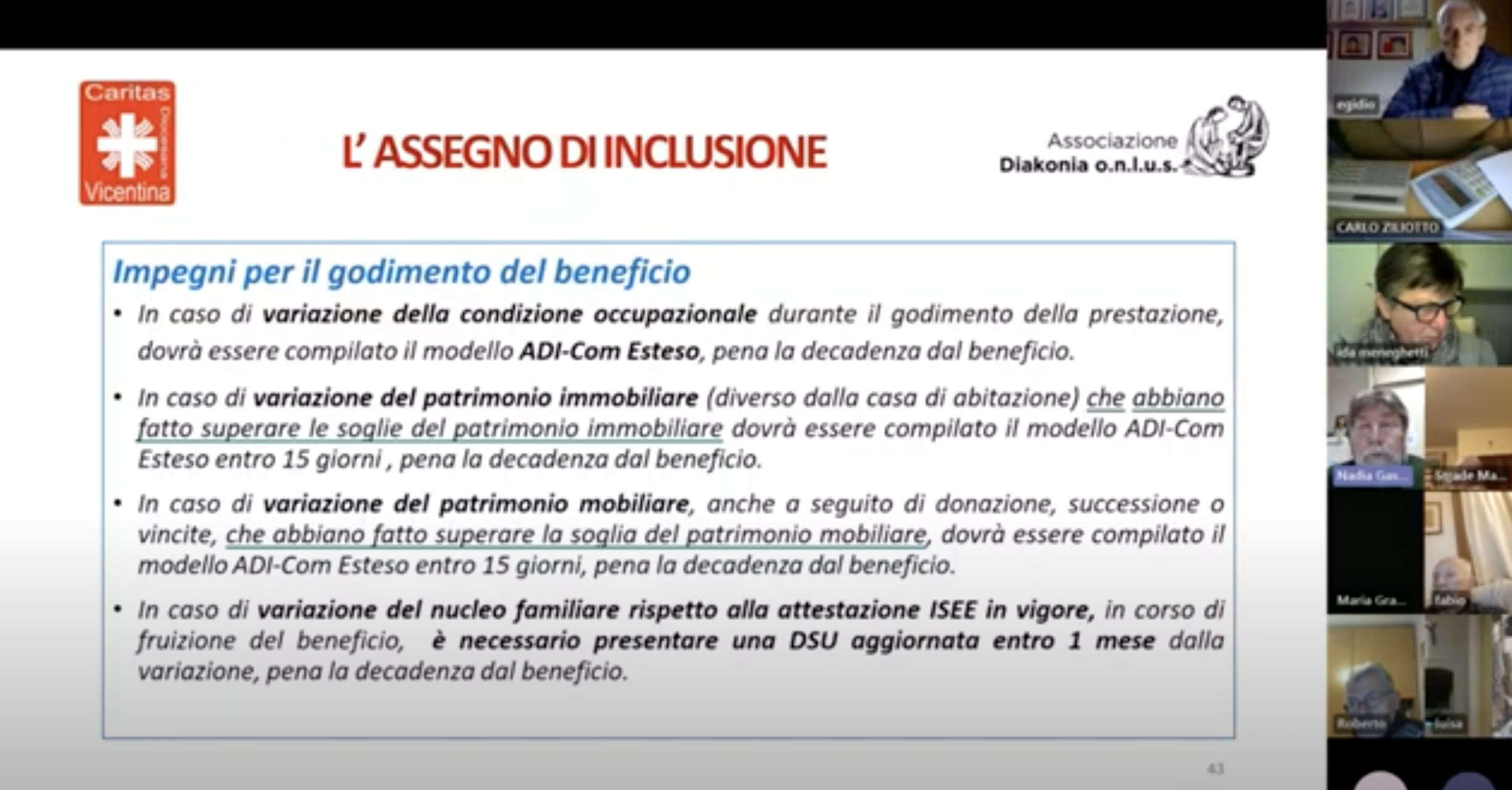 Nuove misure di sostegno al reddito, il video dell’incontro formativo
