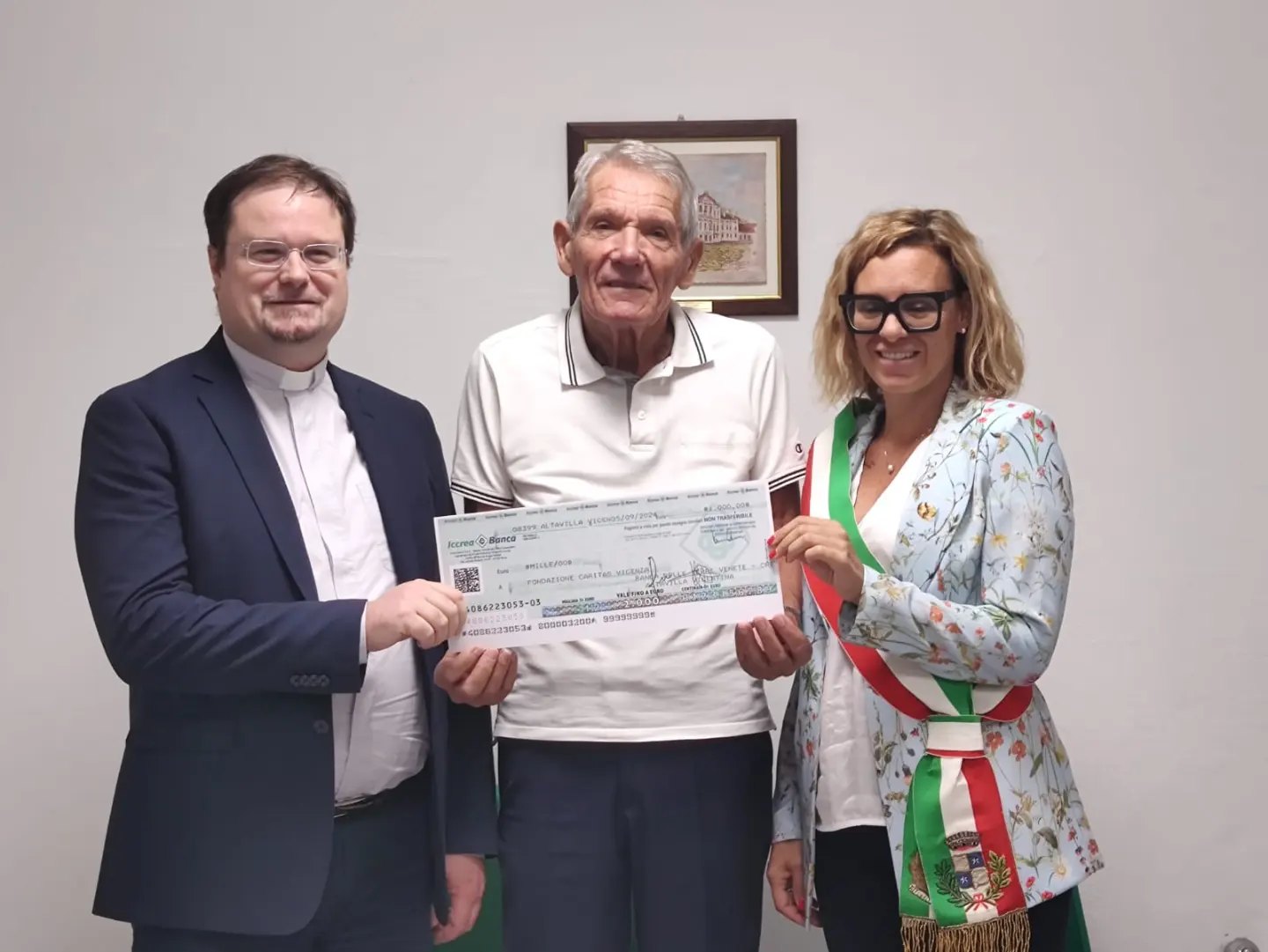 Il Gruppo Marciatori Altavilla dona 1000 euro a Fondazione Caritas Vicenza