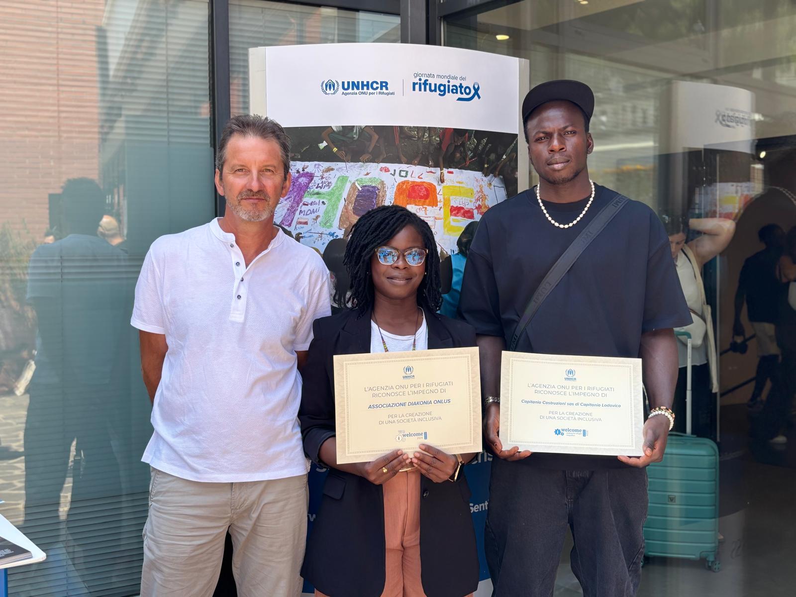 In occasione della Giornata Mondiale del Rifugiato, l’UNHCR ha premiato per la quarta volta con il logo We Welcome l’Associazione Diakonia onlus