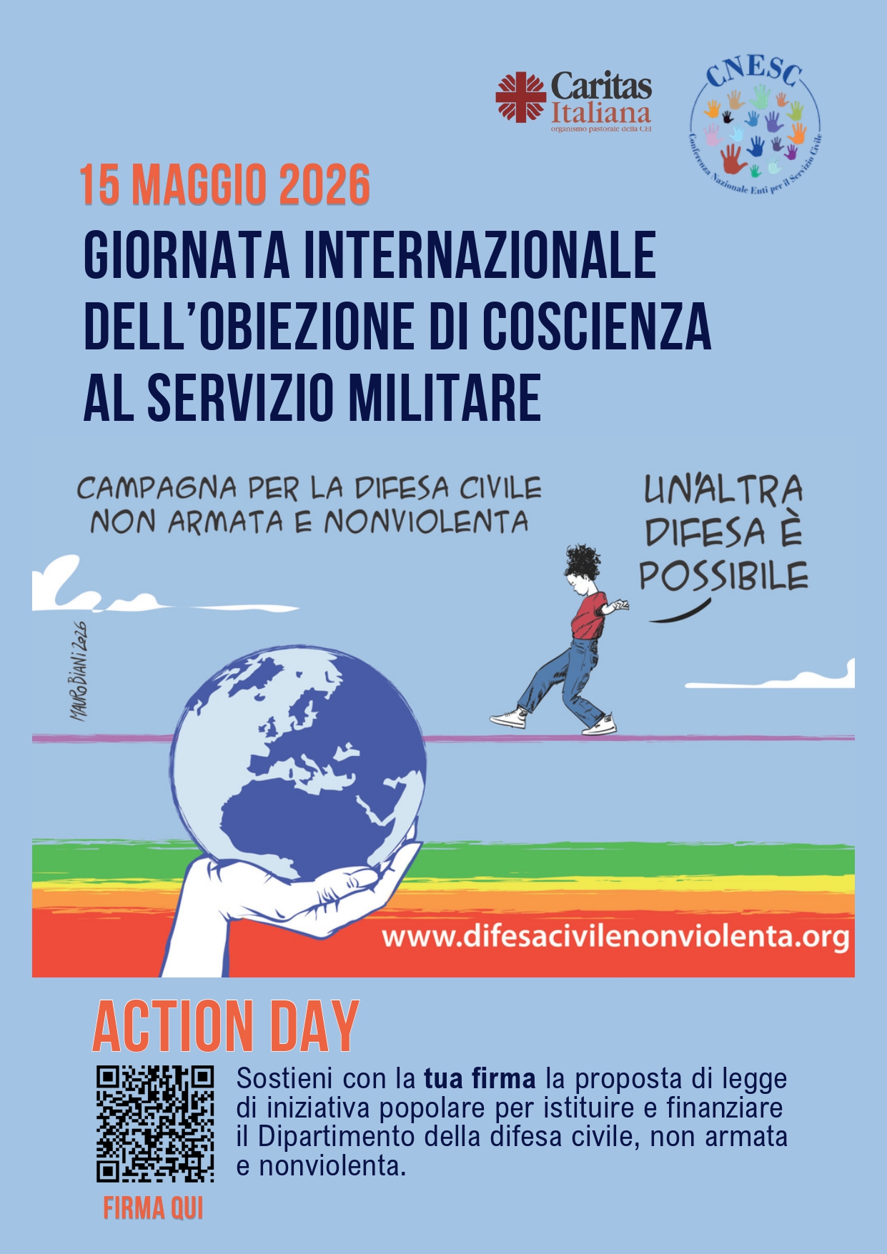 Il 15 maggio firma anche tu la proposta di legge di iniziativa popolare per istituire e finanziare il Dipartimento della difesa civile, non armata e nonviolenta