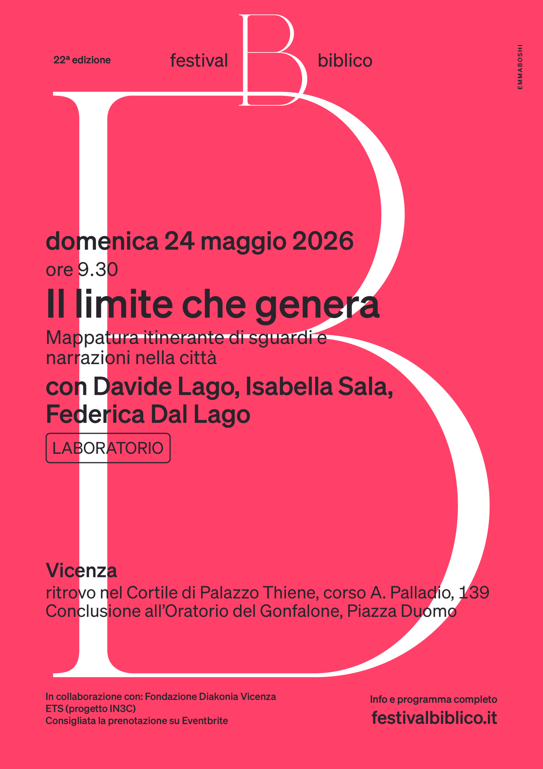 Fondazione Diakonia Vicenza ETS al Festival Biblico con il laboratorio itinerante “Il limite che genera”